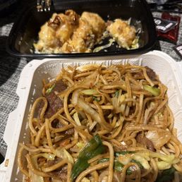 Beef Lo Mein and Honey Walnut Shrimp Beef Lo Mein and Honey Walnut Shrimp