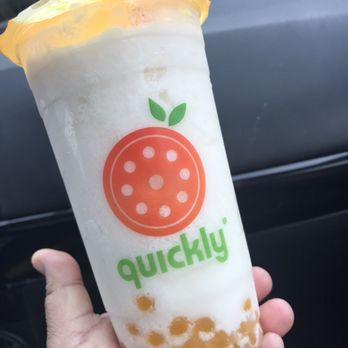 Quickly Boba Tea - Guava Milk Slush with Passion fruit popping boba - Bubble Tea Near Me - Brandon, Florida