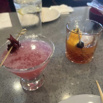 Umai Bar & Grill - The hibiscus kiss and old fashion - Japanese Near Me - Elk Grove, California