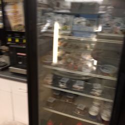 Liberty St Discount Beverage - Blurry, my bad. Different slices of "chocolate lasagna" are here.