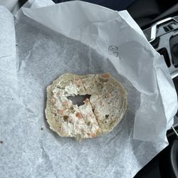 Hampton Bagels - Bagel with lox cream cheese.