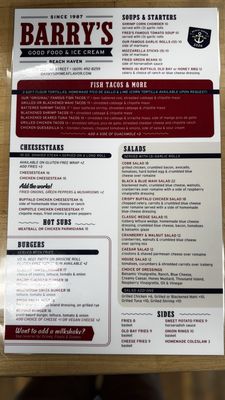 Menu photo 2 Barry's Do Me A Flavor Beach Haven, NJ
