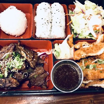 Kansai - 3-combination Bento orders: 1) short-ribs, chicken katsu and CA Roll 2) chicken teriyaki, tuna sashimi & mix-shrimp/veggie tempura - Sushi Bars Near Me - Concord, California