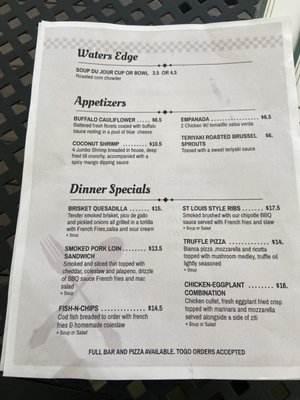 Menu photo 7 Waters Edge Belvidere, NJ Menu photo 7 Waters Edge Belvidere, NJ