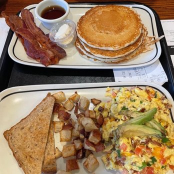 Corner Bakery Cafe - Buttermilk Pancakes on top - Anaheim Scrambler, bottom picture. - Cafes Near Me - Temecula, California
