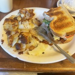 Aunt Nancy's Family Restaurant - Breakfast sandwich with potatoes