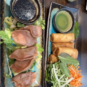 5ive Spice - Steamed chicken dumplings and Vegetable spring rolls. - Vietnamese Near Me - New York, New York 5ive Spice - Steamed chicken dumplings and Vegetable spring rolls. - Vietnamese Near Me - New York, New York