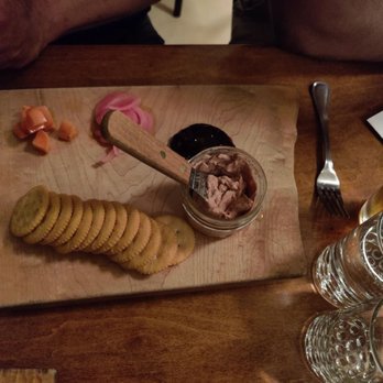 Town Council Kitchen and Bar - Chicken liver mousse with seasonal pickels jam and crackers - Bars Near Me - Neenah, Wisconsin Town Council Kitchen and Bar - Chicken liver mousse with seasonal pickels jam and crackers - Bars Near Me - Neenah, Wisconsin