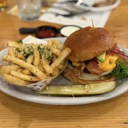 Mad Duck Craft Brewing  Northwest - California Burger & Garlic Fries.