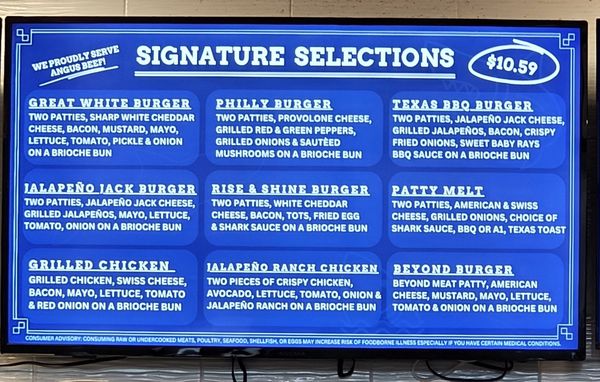 Menu photo 3 Sharks Burger Leander, TX