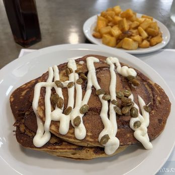 Turning Point - Pumpkin pancakes with a side of potatoes:) - Breakfast & Brunch Near Me - North Wales, Pennsylvania Turning Point - Pumpkin pancakes with a side of potatoes:) - Breakfast & Brunch Near Me - North Wales, Pennsylvania
