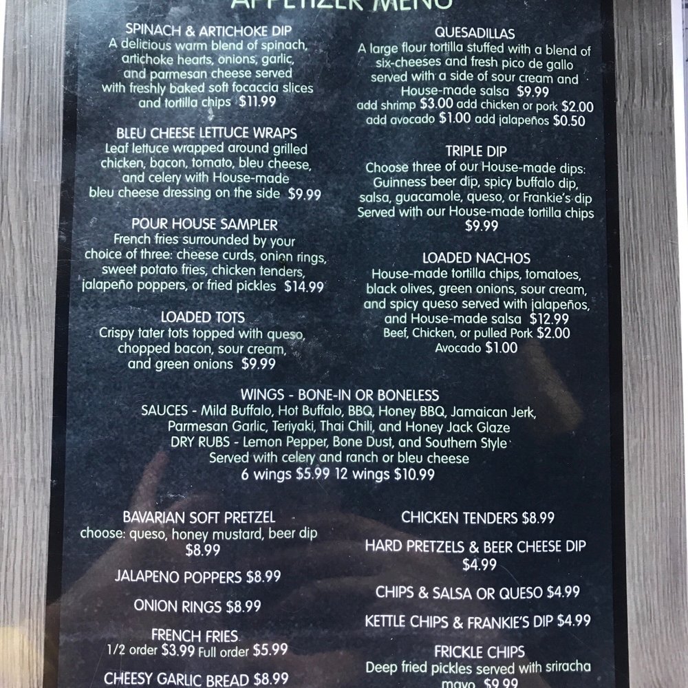 Greene's Pour House - Appetizer Menu - American Near Me - Neenah, Wisconsin