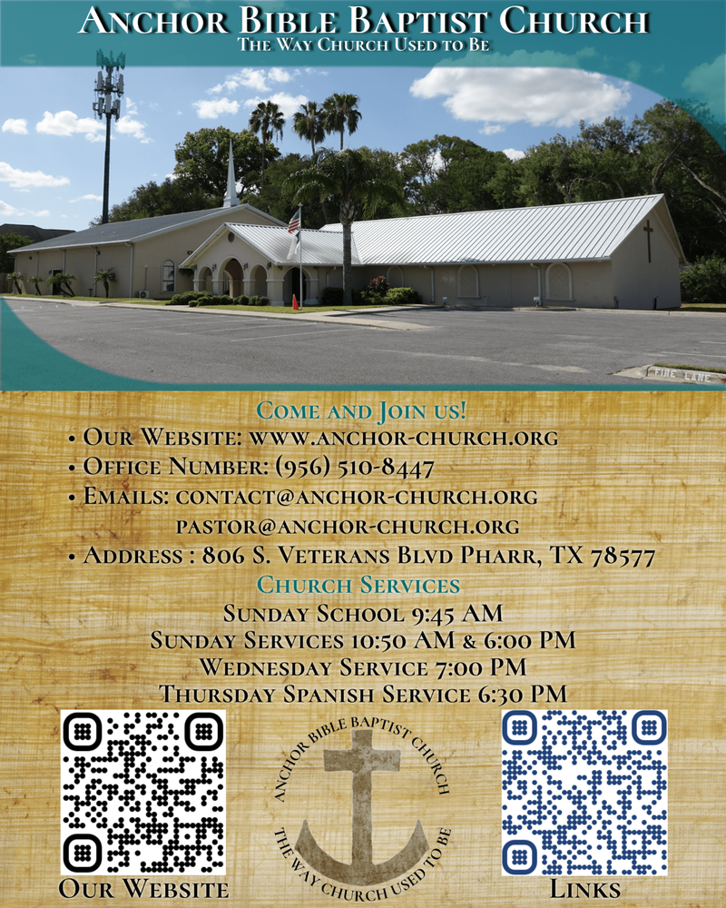 ANCHOR BIBLE BAPTIST CHURCH Updated May 2024 806 S Veterans Blvd