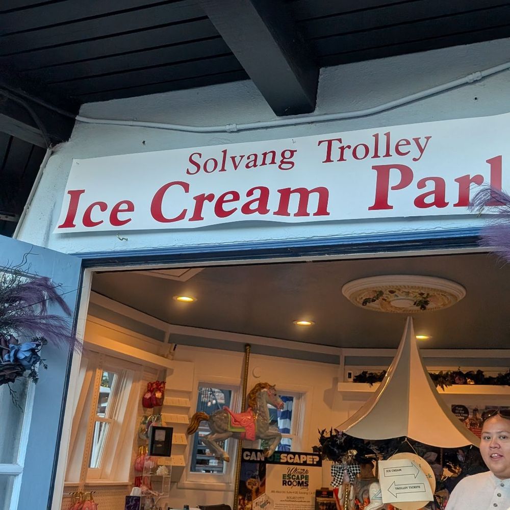 Solvang Trolley Ice Cream Parlor - entrance - Desserts Near Me - Solvang, California Solvang Trolley Ice Cream Parlor - entrance - Desserts Near Me - Solvang, California