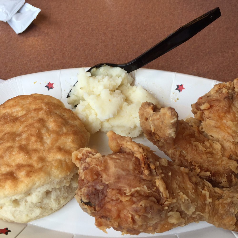 Chicken mash potato & a biscuit