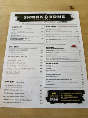 Menu photo 7 Shank & Bone San Diego, CA Menu photo 7 Shank & Bone San Diego, CA