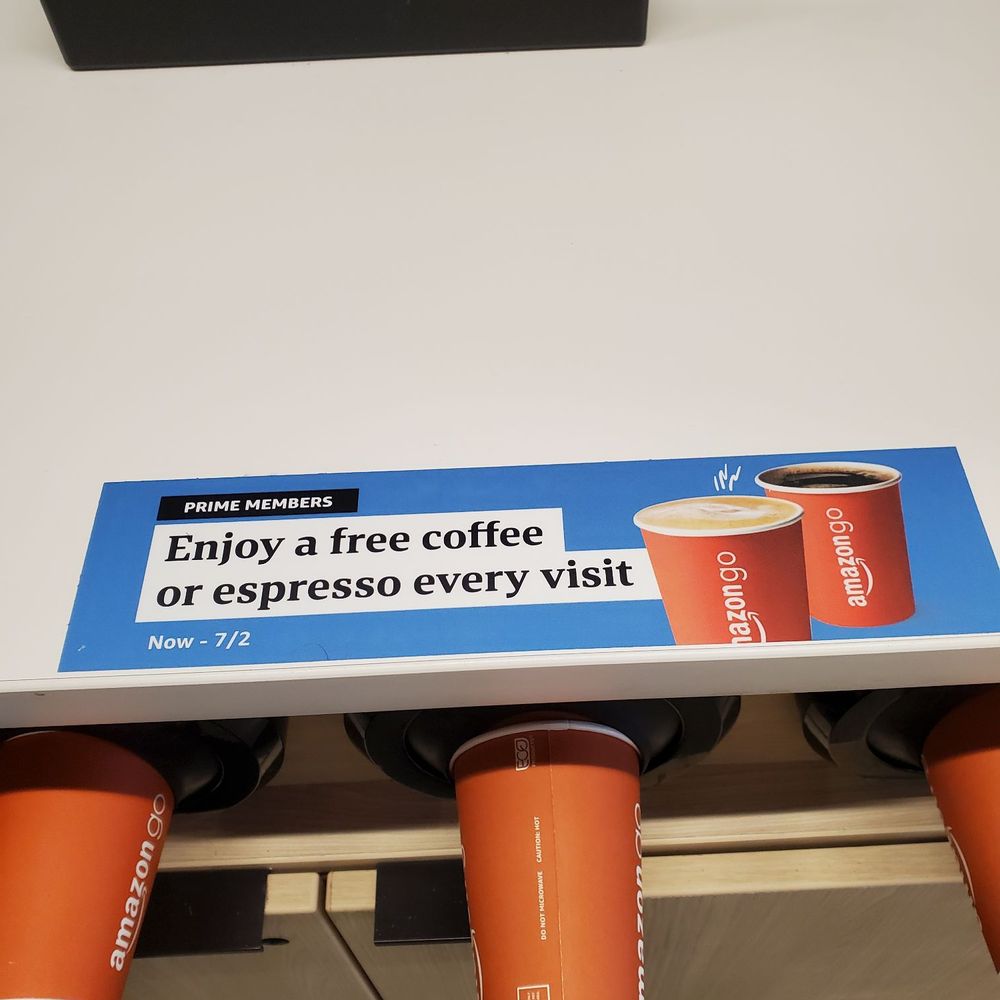 Amazon Go - Free coffee or espresso for prime members.   Now til 7/2. - Convenience Stores Near Me - Torrance, California