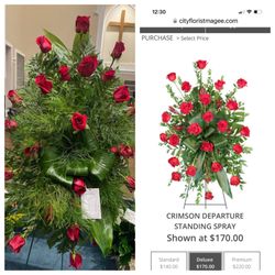 City Florist And Gift Shop - Comparison of what was offered on web site and what was delivered to funeral.