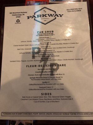 Menu photo 7 Parkway Pourhouse Chattanooga, TN Menu photo 7 Parkway Pourhouse Chattanooga, TN