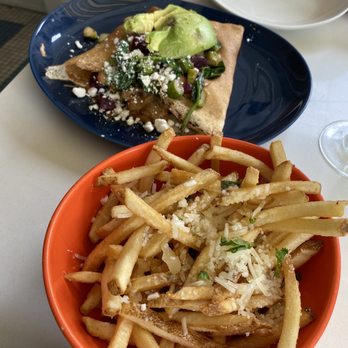 Banana Cafe - Avocado and vegetables crepe with an order of truffle fries- delicious!! - French Near Me - Key West, Florida