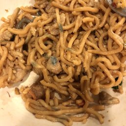 Chicken chow mein with moldy noodles & moldy chicken. Chicken chow mein with moldy noodles & moldy chicken.