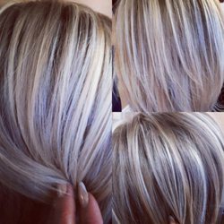 Georgia Hair Salon - Balayage highlights silver color
