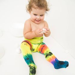 We Love Colors - Kid's Microfiber Tights Style #1053 in Splash Color 7411