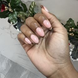 Cat eye French Russian manicure