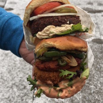 BurgerIM - Falafel and crispy chicken burger - Halal Near Me - Buffalo, New York