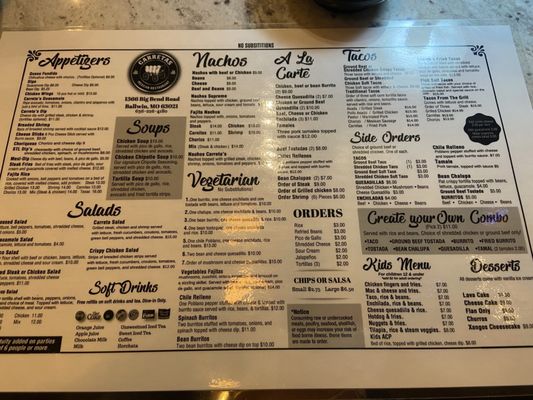 Menu photo 7 Carretas Mexican restaurant Ballwin, MO