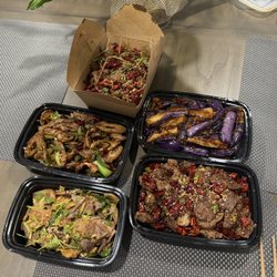 Tasty Szechuan - Toothpick Lamb with Cumin Special, Dry Hot Pork Intestine Skillet, Beef & Tendon Chili Sauce, Eggplant with Garlic Sauce, Szechuan Beef