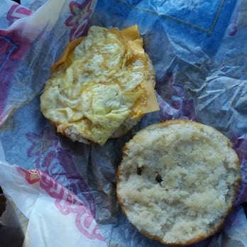 Carl's Jr - Pieces of meat on my supposed meatless breakfast sandwich - Fast Food Near Me - Fowler, California