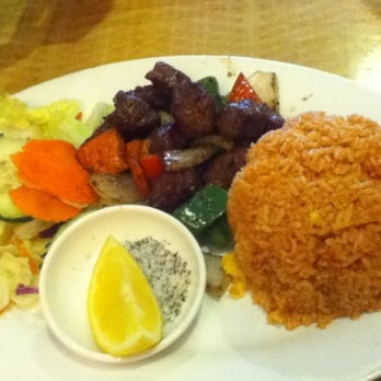 Red Chili - Cube steak with French rice, salad, veggies, onions, lemon pepper - Thai Near Me - Hayward, California Red Chili - Cube steak with French rice, salad, veggies, onions, lemon pepper - Thai Near Me - Hayward, California