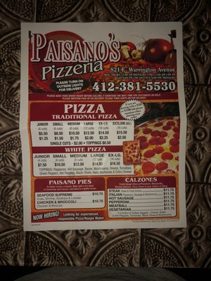 Menu photo 4 Paisano's Pittsburgh, PA Menu photo 4 Paisano's Pittsburgh, PA