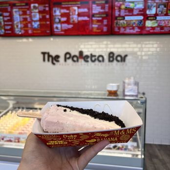 Paleta Bar - Provo - Strawberry cheesecake half dipped with white chocolate and Oreo crumbs - Ice Cream & Frozen Yogurt Near Me - Provo, Utah Paleta Bar - Provo - Strawberry cheesecake half dipped with white chocolate and Oreo crumbs - Ice Cream & Frozen Yogurt Near Me - Provo, Utah