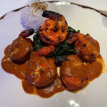 Orange Hill Restaurant - Clay oven shrimp with spinach and basmati - New American Near Me - Newburgh, New York Orange Hill Restaurant - Clay oven shrimp with spinach and basmati - New American Near Me - Newburgh, New York