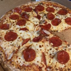 Extra cheese pepperoni onion n mushroom
