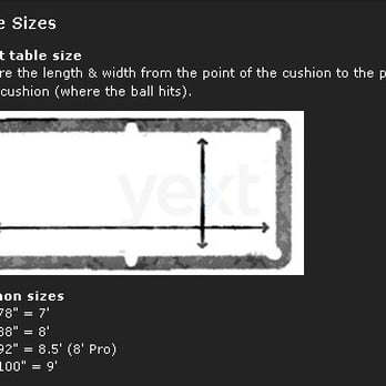 Joe Friday Billiards - Standard Pool Table Sizes - Pool & Billiards Near Me - Omaha, Nebraska