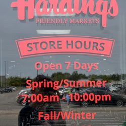 Hardings Super Market - Equinox shopping hours 7 days a week.