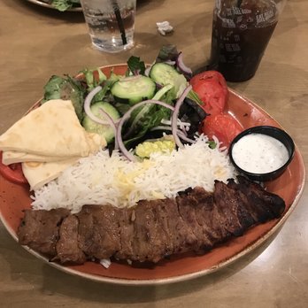 Luna Grill El Camino Real - Lamb with rice, pita bread, and salad. - Mediterranean Near Me - Carlsbad, California Luna Grill El Camino Real - Lamb with rice, pita bread, and salad. - Mediterranean Near Me - Carlsbad, California