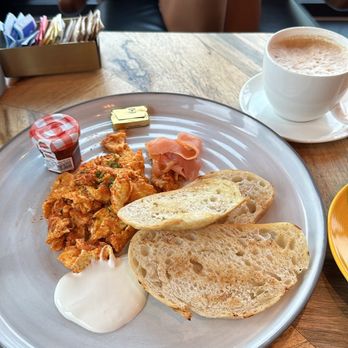 Shelby's Rooftop Lounge - Harissa scrambled eggs - Lounges Near Me - San Francisco, California