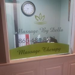Massage By Della - Hall window sign