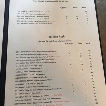 Solterra Winery & Kitchen - Red wine menu - Wine Bars Near Me - Encinitas, California Solterra Winery & Kitchen - Red wine menu - Wine Bars Near Me - Encinitas, California