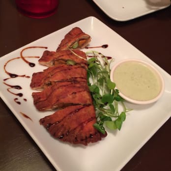 Bang! - Sweet Potato & Soy Bean Samosa w. Yogurt sauce - Vegetarian Near Me - Charlottesville, Virginia Bang! - Sweet Potato & Soy Bean Samosa w. Yogurt sauce - Vegetarian Near Me - Charlottesville, Virginia