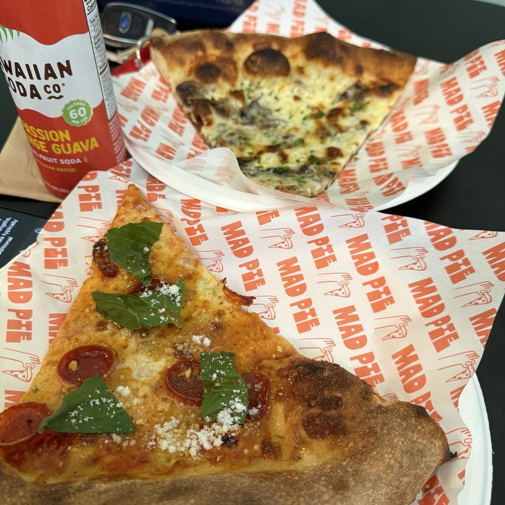 Mad Pie - Vodka pepperoni basil and ricotta cheese slice Mushroom and cheese slice - Pizza Near Me - Honolulu, Hawaii Mad Pie - Vodka pepperoni basil and ricotta cheese slice Mushroom and cheese slice - Pizza Near Me - Honolulu, Hawaii
