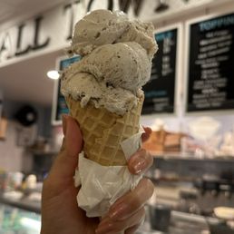 Oreo scoop in a waffle cone Oreo scoop in a waffle cone