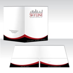 Eyecatchers Printing - 14 or 16Pt stock Matte or UV coated. Pockets and business cards slits. Other stock, coating and options are available.