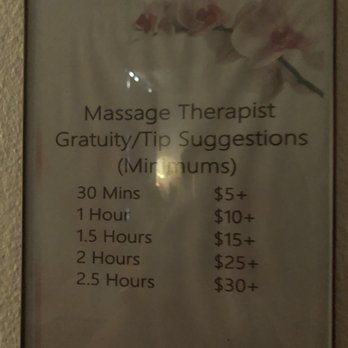 Bangkok Day Spa - Tip suggestions hung in room - Day Spas Near Me - San Diego, California