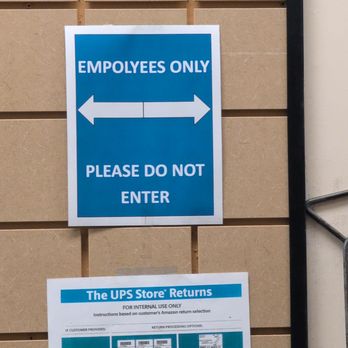 The UPS Store - can you see what's wrong with this sign? - Shipping Centers Near Me - Tampa, Florida The UPS Store - can you see what's wrong with this sign? - Shipping Centers Near Me - Tampa, Florida