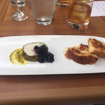 Bouquet Restaurant - Halibut terrine, brioche, ramp mustard, and blueberry - Bars Near Me - Covington, Kentucky